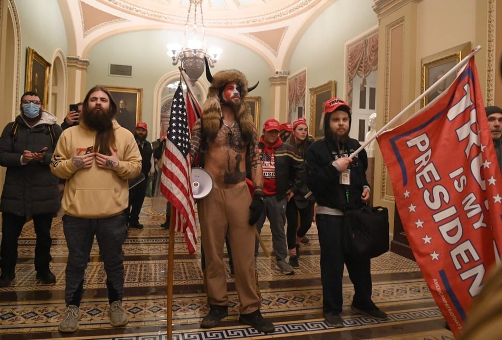Supporters of US President Donald Trump in the US Capitol building in Washington on January 6. Photo: AFP