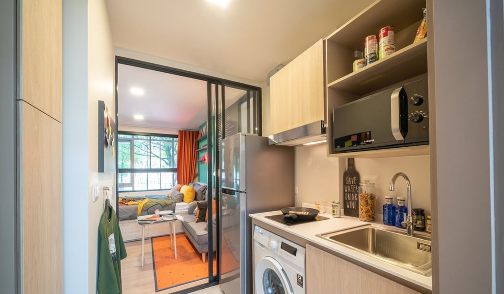 The interior of a unit in Sansiri’s Muve Ram 22 in Bangkok. Photo: Handout