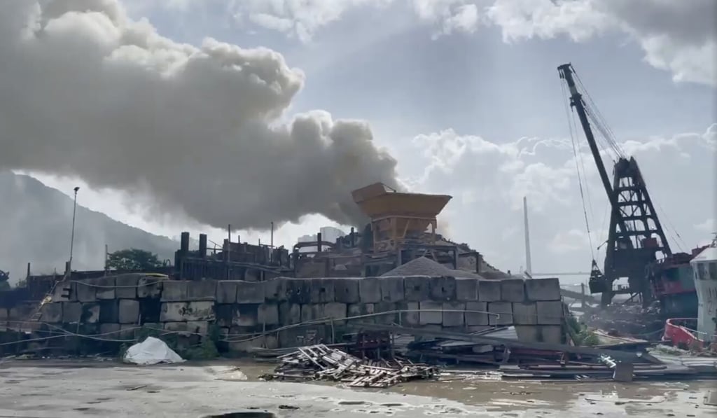 The five-hour fire sent smoke drifting into nearby neighbourhoods. Photo: Facebook