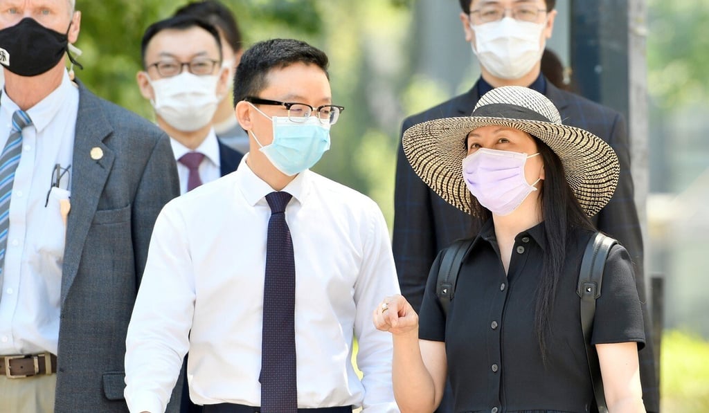 Meng Wanzhou returns to court after a lunch break in Vancouver, British Columbia, on Tuesday. Photo: Reuters
