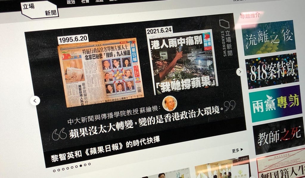 At least 65 of the pieces pulled down by Stand News dealt with sanctions, the subject at the centre of recent police moves against the now-defunct Apple Daily. Photo: Handout At least 65 of the pieces pulled down by Stand News dealt with sanctions, the subject at the centre of recent police moves against the now-defunct Apple Daily. Photo: Handout