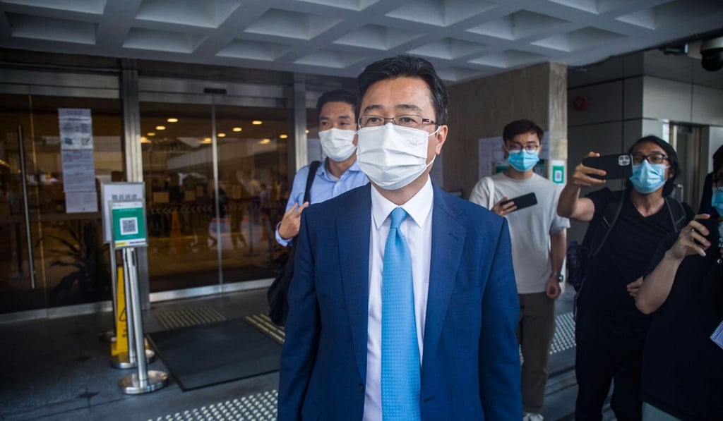 Lingnan University associate vice-president Lau Chi-pang leaves the High Court after his testimony on Monday. Photo: Brian Wong Lingnan University associate vice-president Lau Chi-pang leaves the High Court after his testimony on Monday. Photo: Brian Wong