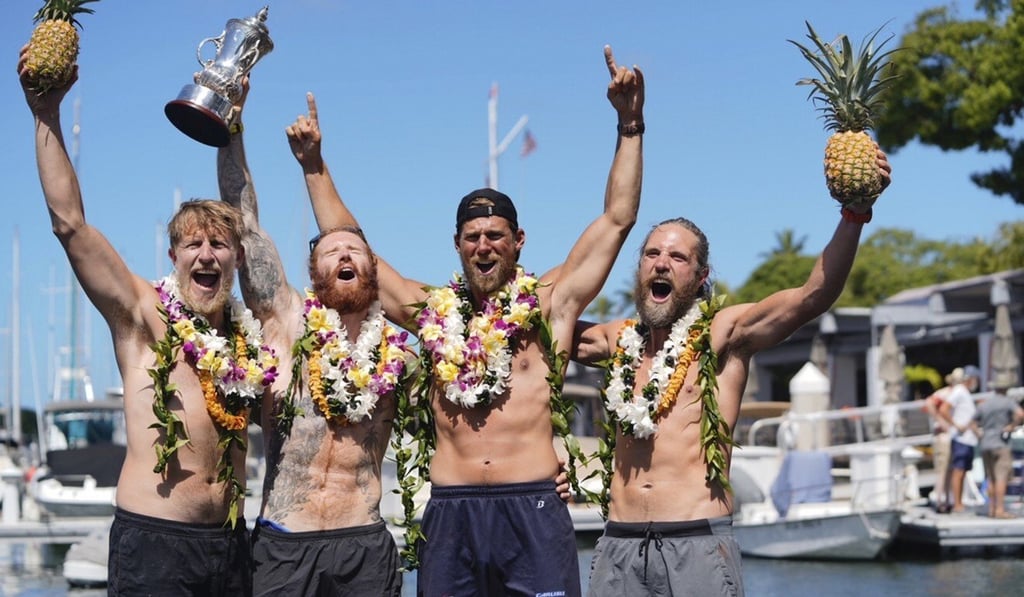 The four rowers developed a brotherhood through their effort and shared goals. From left: Duncan Roy, Jordan Shuttleworth, Jason Caldwell and Angus Collins.