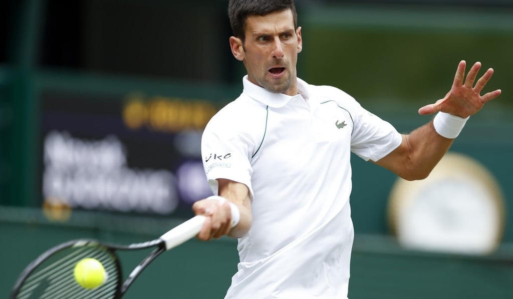 Novak Djokovic in action against Cristian Garin of Chile. Photo: Xinhua Novak Djokovic in action against Cristian Garin of Chile. Photo: Xinhua