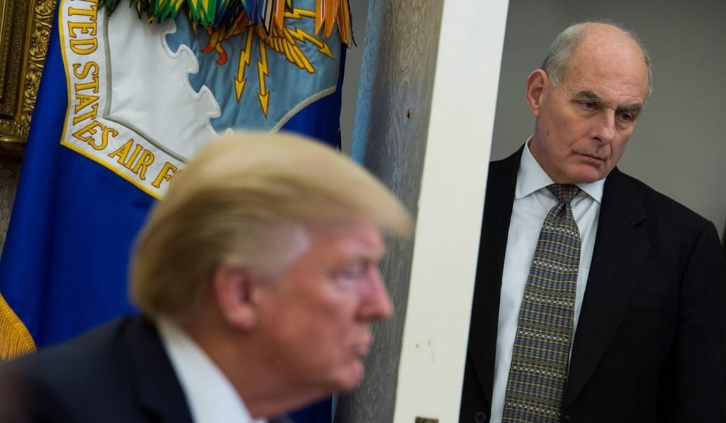 Then-chief of staff John Kelly reportedly told President Trump: ‘you cannot ever say anything supportive of Adolf Hitler. You just can’t’. File photo: AFP