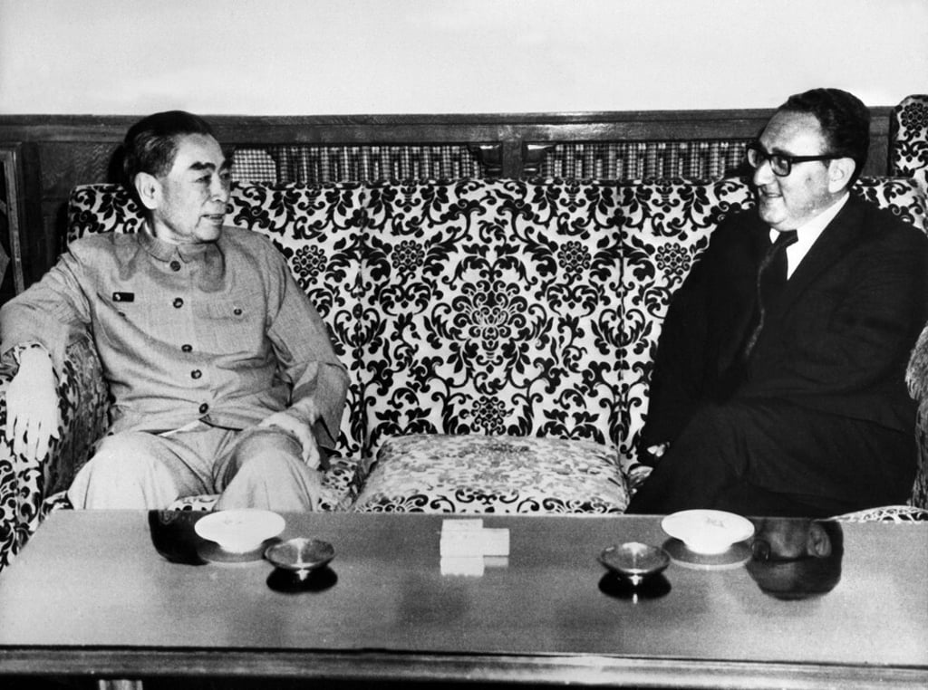 Henry Kissinger meets China’s then premier Zhou Enlai in Beijing in July 1971. Photo: AFP