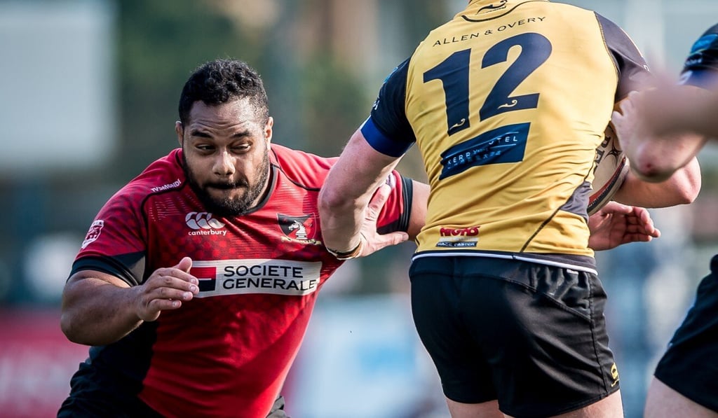 Former Valley player Tau Koloamatangi playing in a Premiership league game against Tigers at King’s Park in 2017. Photo: Ike Images Former Valley player Tau Koloamatangi playing in a Premiership league game against Tigers at King’s Park in 2017. Photo: Ike Images
