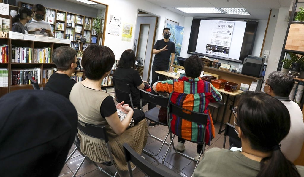 Pasu Ng gives a talk on after-death care and funeral services at his office in Sham Shui Po. Photo: Jonathan Wong Pasu Ng gives a talk on after-death care and funeral services at his office in Sham Shui Po. Photo: Jonathan Wong