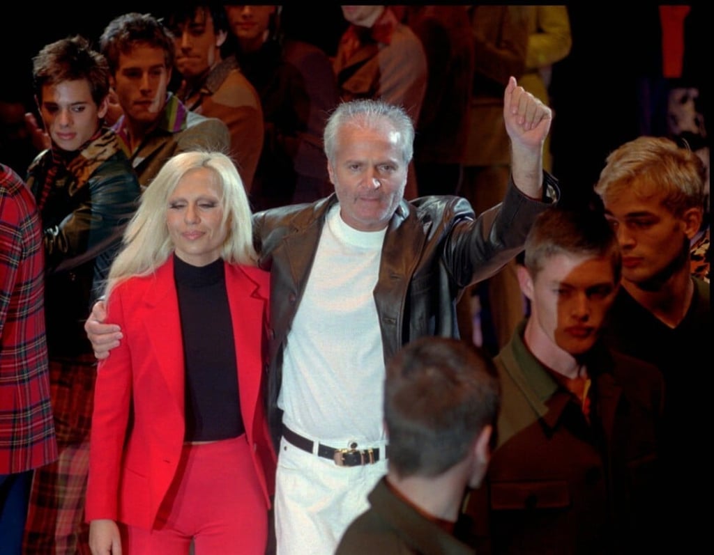 Italian fashion designer Gianni Versace and his sister Donatella in Milan in 1996. Photo: AP