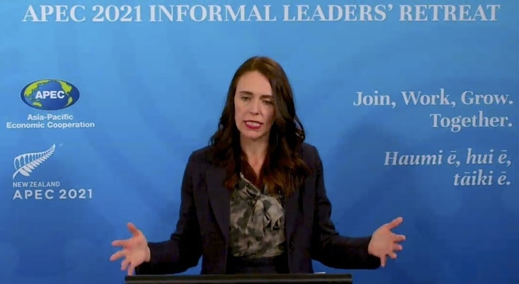 New Zealand Prime Minister Jacinda Ardern said the discussions at the Informal Leaders‘ Retreat virtual conference were “rich”, and set a strong agenda for Apec’s major leaders’ meeting in November. Photo: AP