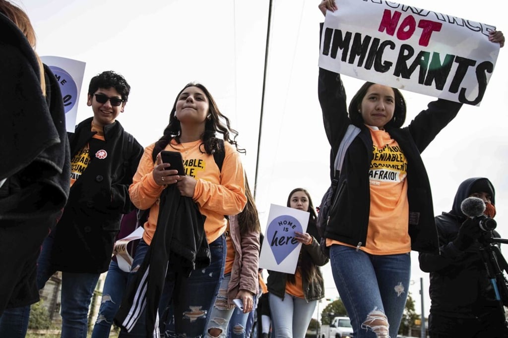 Immigrant youth and DACA advocates at a rally in November 2019. Photo: AP