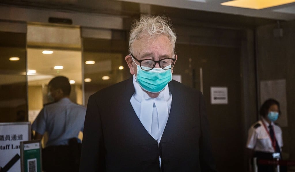 Defence counsel Clive Grossman leaves the High Court after arguing his client, Tong Ying-kit, had not violated the national security law on Tuesday. Photo: Brian Wong Defence counsel Clive Grossman leaves the High Court after arguing his client, Tong Ying-kit, had not violated the national security law on Tuesday. Photo: Brian Wong