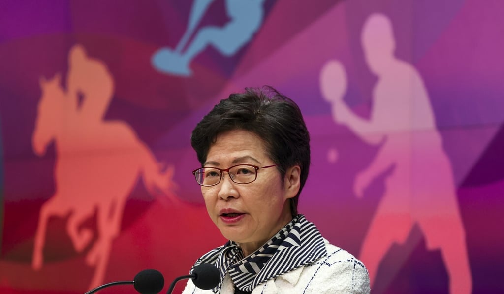 Chief Executive Carrie Lam speaks to the press on Tuesday. Photo: Nora Tam Chief Executive Carrie Lam speaks to the press on Tuesday. Photo: Nora Tam