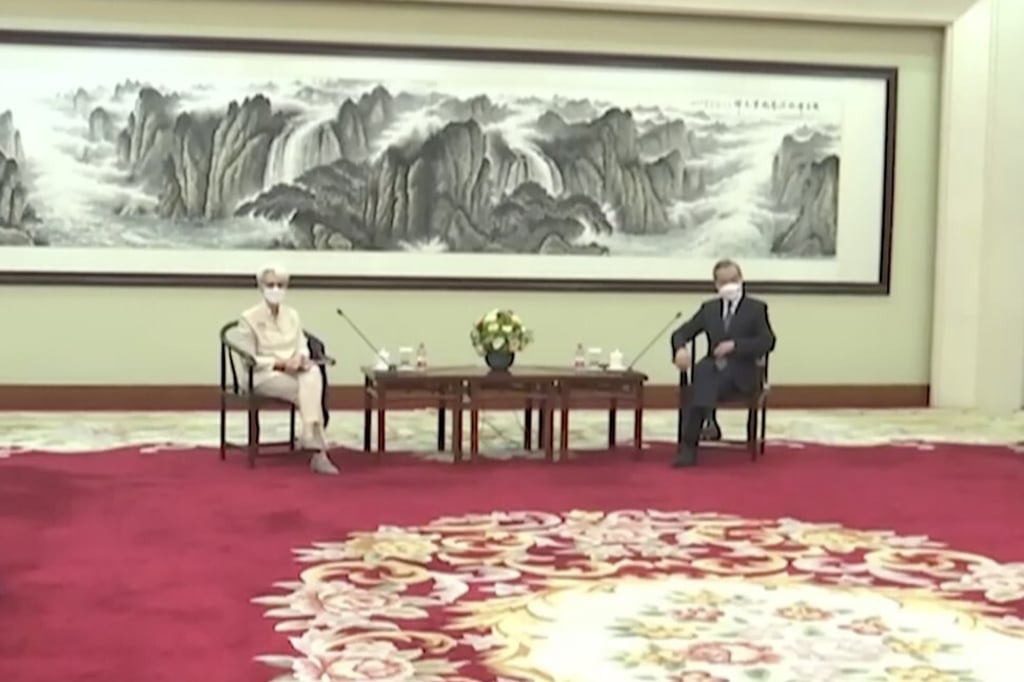 Deputy secretary of state Wendy Sherman (left) called on China to look beyond differences and work with the US on difficult global issues. Photo: Phoenix TV via AP Video