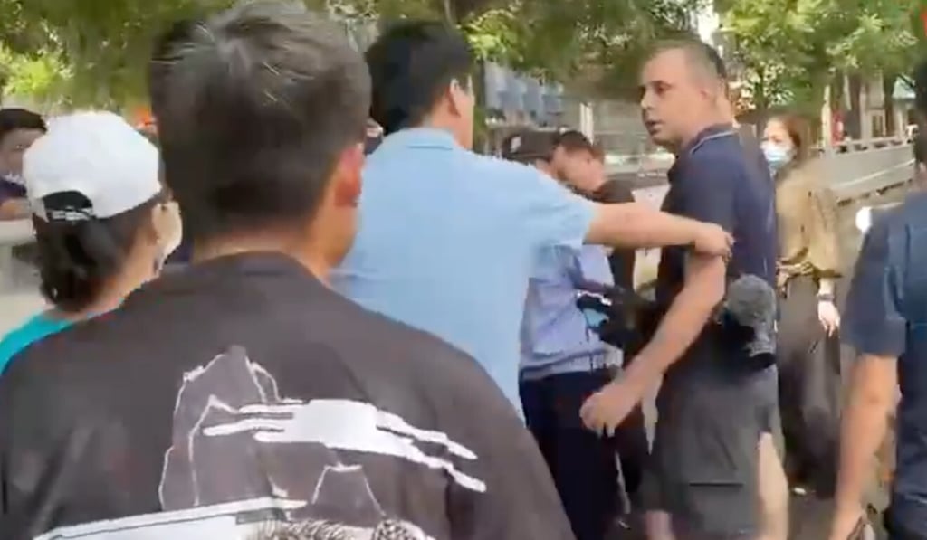 A scene from the video posted on Twitter by Mathias Boelinger. Photo: Handout