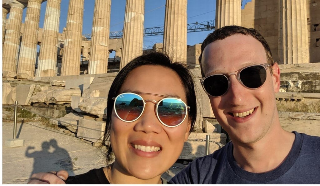 Mark Zuckerberg with wife Priscilla Chan in Athens. File photo: @Mark Zuckerberg / Facebook