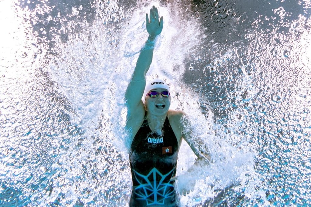 Hong Kong's Siobhan Haughey competes in herwomen's 100m freestyle semi-final. Photo: AFP
