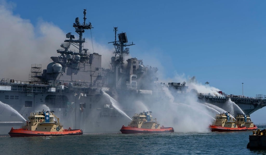 First responders worked for four days to extinguish the blaze. File photo: AFP