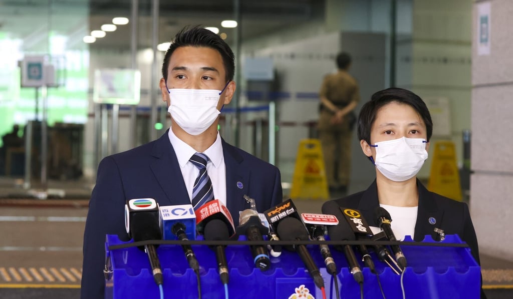 Senior police officers Cheung Wai-ho and Hui Nok. Photo: Nora Tam Senior police officers Cheung Wai-ho and Hui Nok. Photo: Nora Tam