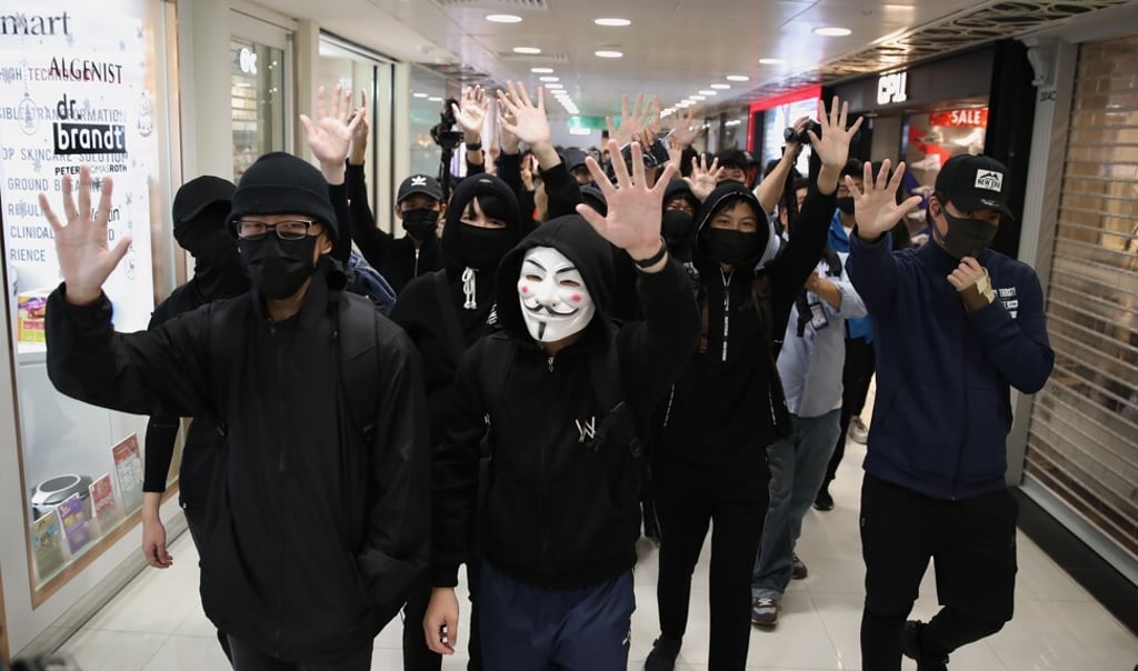 A protest took place at the Landmark North shopping mall in Sheung Shui on December 28, 2019. Photo: Winson Wong