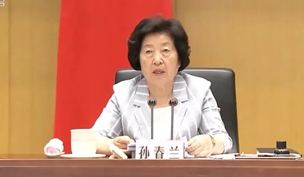 Vice-Premier Sun Chunlan told officials to make it their top priority to contain the Delta variant. Photo: CCTV