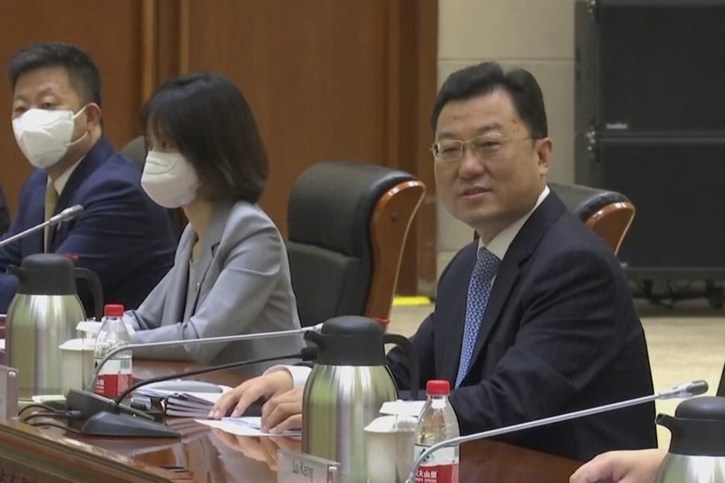 Xie Feng is China’s newly appointed vice foreign minister in day-to-day charge of American affairs. Photo: Phoenix TV via AP Video Xie Feng is China’s newly appointed vice foreign minister in day-to-day charge of American affairs. Photo: Phoenix TV via AP Video