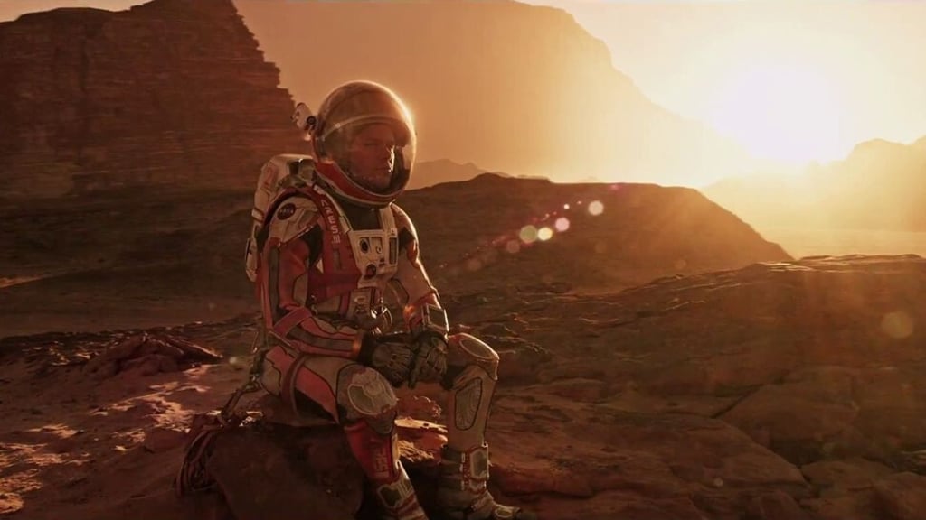 Matt Damon in a scene from the 2015 sci-fi film The Martian.