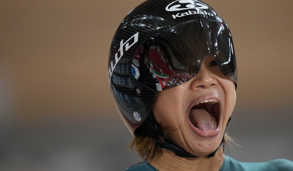 Sarah Lee screams in joy after winning Olympic bronze in the women’s track cycling sprint event. Photo: Xinhua Sarah Lee screams in joy after winning Olympic bronze in the women’s track cycling sprint event. Photo: Xinhua