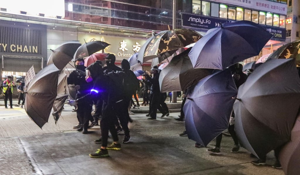 Anti-government protesters gather outside Prince Edward MTR station in February 2020, six months after a major police clearance operation took place there. Photo: Felix Wong Anti-government protesters gather outside Prince Edward MTR station in February 2020, six months after a major police clearance operation took place there. Photo: Felix Wong