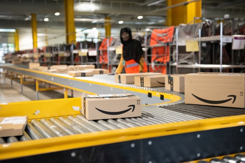 Amazon packages are sorted inside the company’s logistics facility in Vélizy-Villacoublay, France. China’s cross-border e-commerce vendors represented 75 per cent of all new merchants in Amazon in January this year, according to consultancy Marketplace Pulse. Photo: Shutterstock Amazon packages are sorted inside the company’s logistics facility in Vélizy-Villacoublay, France. China’s cross-border e-commerce vendors represented 75 per cent of all new merchants in Amazon in January this year, according to consultancy Marketplace Pulse. Photo: Shutterstock