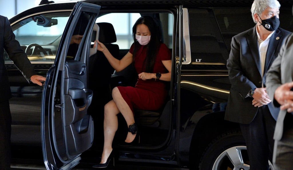 Meng Wanzhou arriving at the Supreme Court of British Columbia in Vancouver on Tuesday. Photo: Reuters Meng Wanzhou arriving at the Supreme Court of British Columbia in Vancouver on Tuesday. Photo: Reuters
