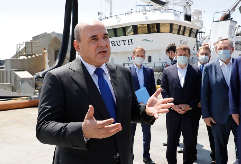 Russian Prime Minister Mikhail Mishustin visits the island chain known as the Southern Kurils in Russia and the Northern Territories in Japan in late July. Photo: AP