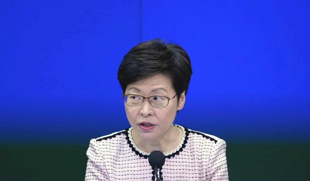 Hong Kong leader Carrie Lam has expressed support for local legislation of the anti-sanctions law. Photo: AP Hong Kong leader Carrie Lam has expressed support for local legislation of the anti-sanctions law. Photo: AP