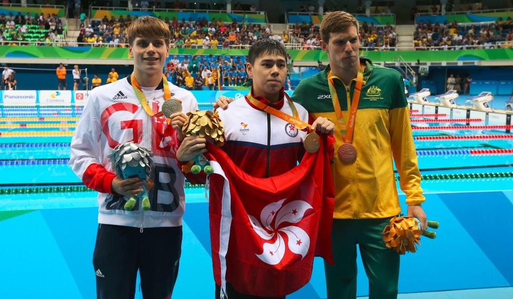 Hong Kong swimmer Tang Wai-lok wins gold at the Rio 2016 Paralympic Games Photo: HK Paralympic Committee