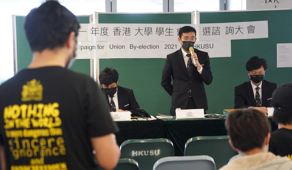 HKU student union president Charles Kwok (speaking) is one of those known to have been arrested. Photo: Felix Wong HKU student union president Charles Kwok (speaking) is one of those known to have been arrested. Photo: Felix Wong