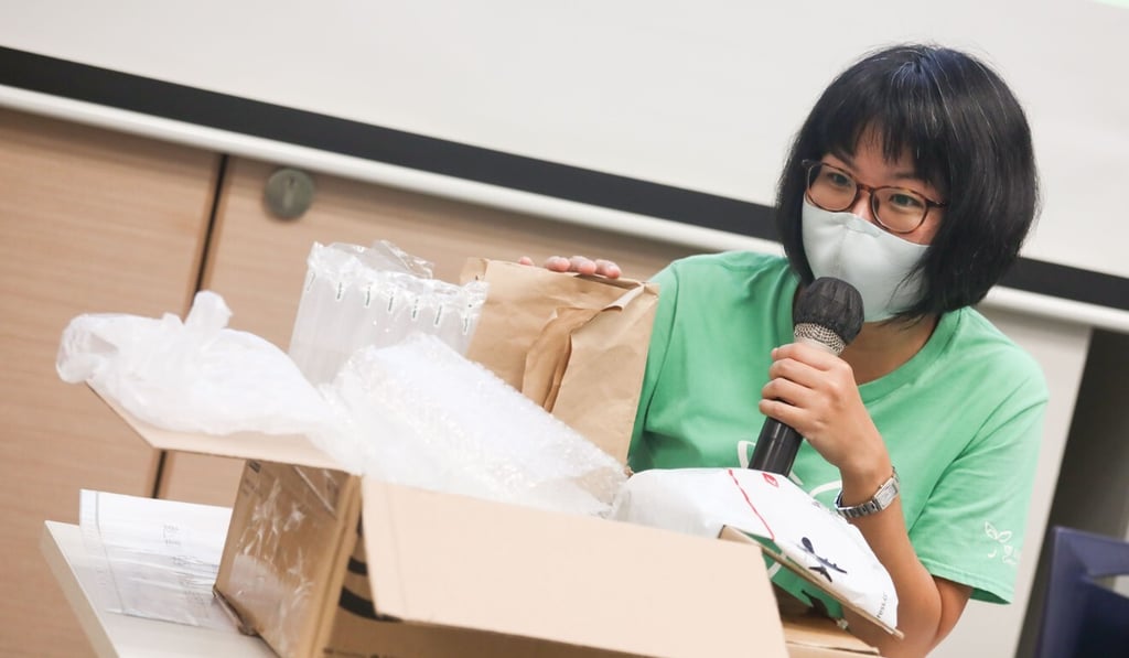 Green Sense’s Gabrielle Ho says delivery companies may have used too much wrapping on goods. Photo: Jonathan Wong