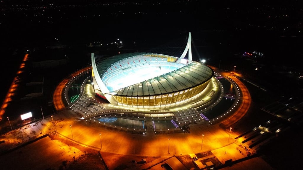 An aerial photo shows the China-funded national stadium in Phnom Penh, capital of Cambodia. An aerial photo shows the China-funded national stadium in Phnom Penh, capital of Cambodia.