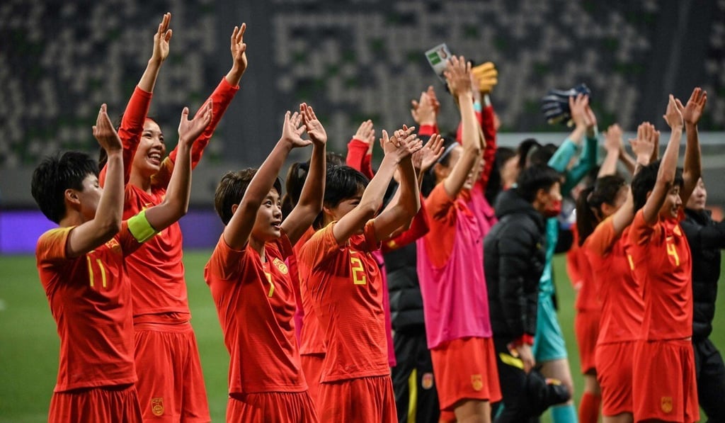 China's team celebrate qualifying for the Tokyo 2020 Olympic Games. Photo: AFP