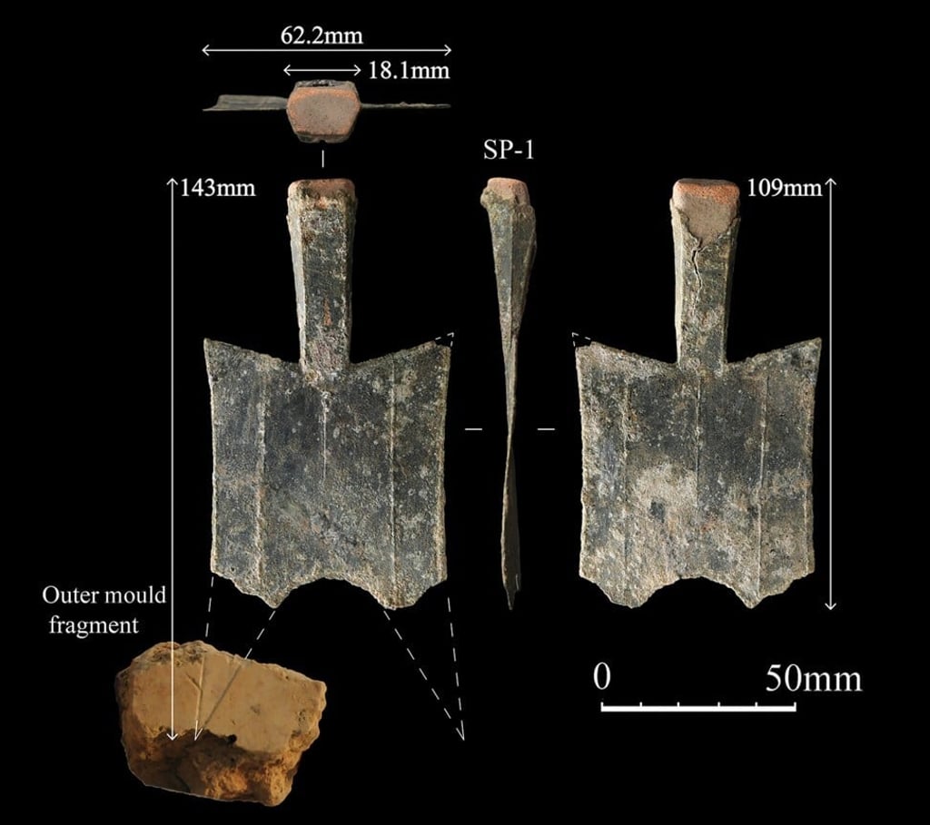 A spade coin made at the site. Photo: Handout