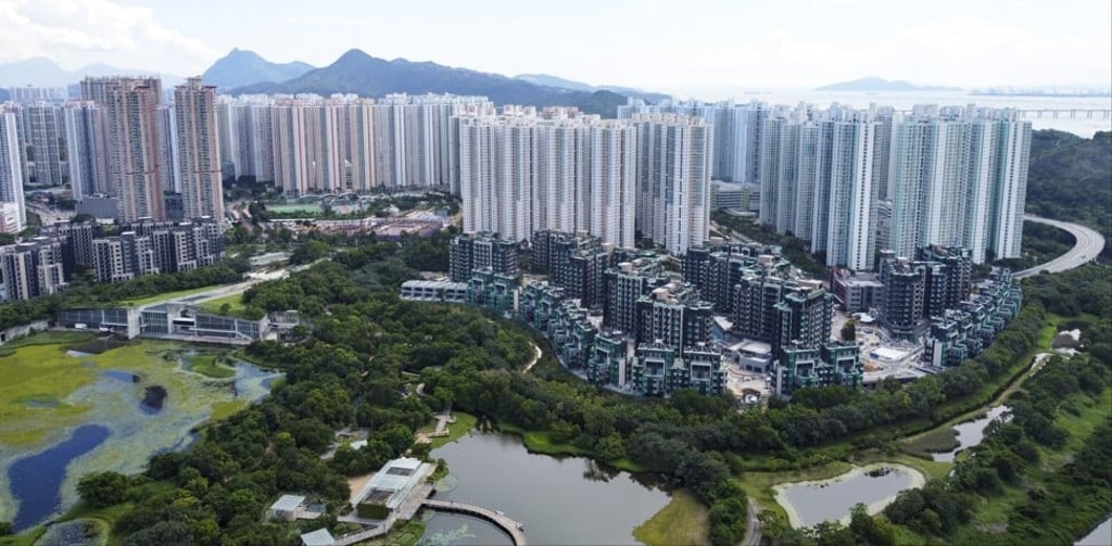 View of Sun Hung Kai Properties’ Wetland Seasons Park (left) and Wetland Seasons Bay (right) near the Tin Shui Wai Wet Land Park on 20 August 2021. Photo: Martin Chan