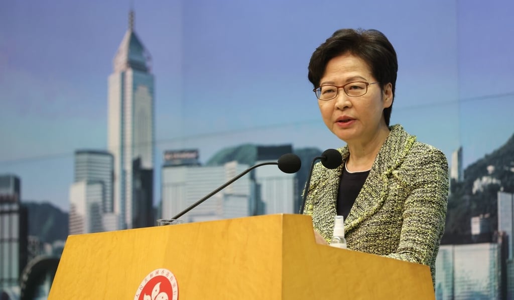 Chief Executive Carrie Lam Cheng Yuet-ngor warned the Law Society that it should stick to its professional role in monitoring the conduct of solicitors and law firms. Photo: SCMP / May Tse Chief Executive Carrie Lam Cheng Yuet-ngor warned the Law Society that it should stick to its professional role in monitoring the conduct of solicitors and law firms. Photo: SCMP / May Tse