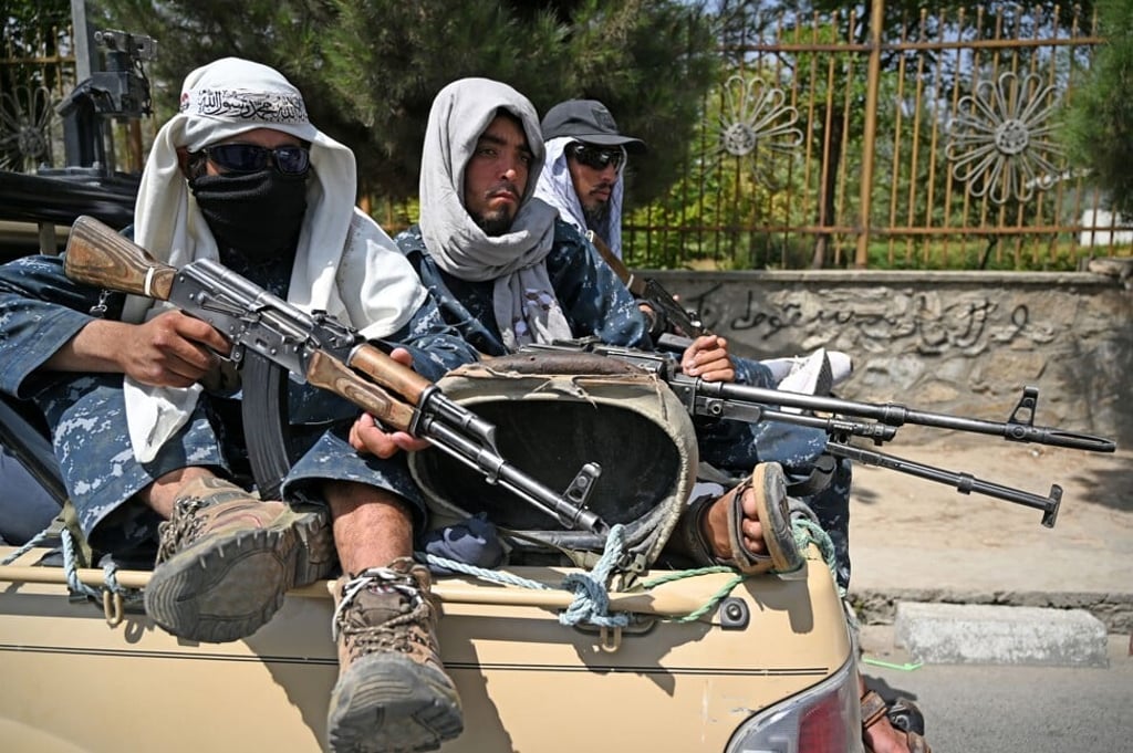 Taliban fighters patrol a street in Kabul, Afghanistan, on August 29, 2021. Photo: AFP via Getty Images/TNS