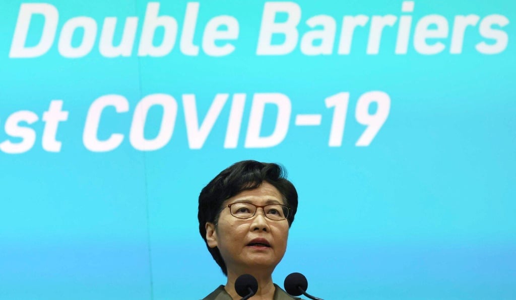 Chief Executive Carrie Lam meets the press ahead of her weekly executive council meeting on Tuesday. Photo: Nora Tam