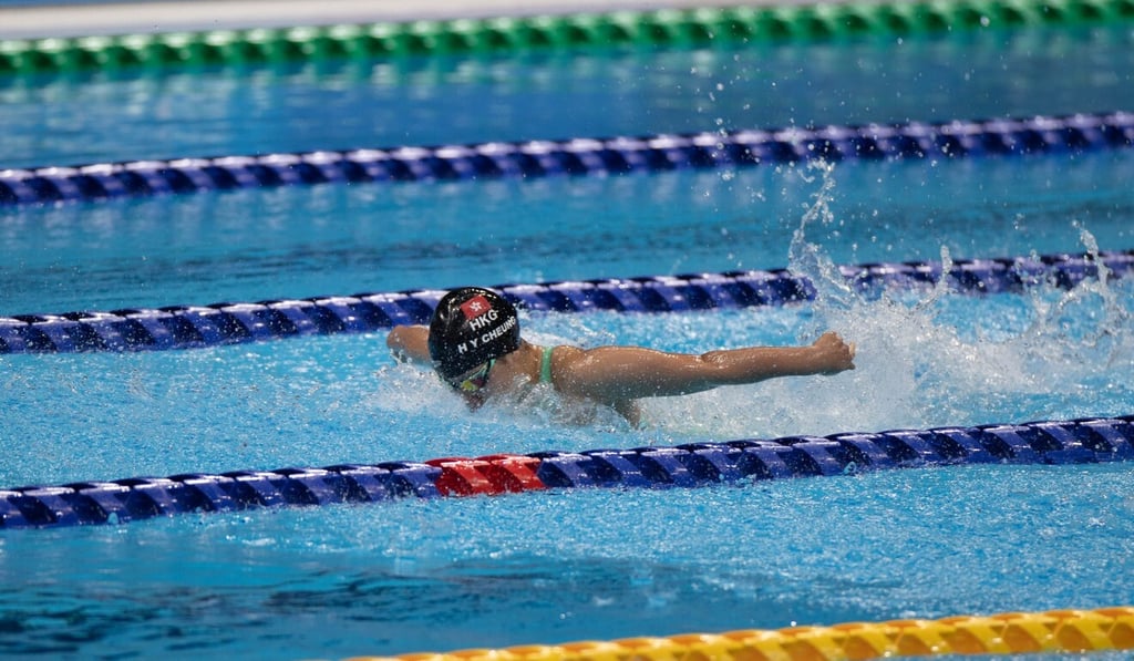Hong Kong’s Cheung Ho-ying finishes fifth in the women’s 100m butterfly S14 heat at the Tokyo 2020 Paralympic Games in the Tokyo Aquatics Centre in Tokyo, Japan. Photo: Hong Kong Paralympic Committee Hong Kong’s Cheung Ho-ying finishes fifth in the women’s 100m butterfly S14 heat at the Tokyo 2020 Paralympic Games in the Tokyo Aquatics Centre in Tokyo, Japan. Photo: Hong Kong Paralympic Committee