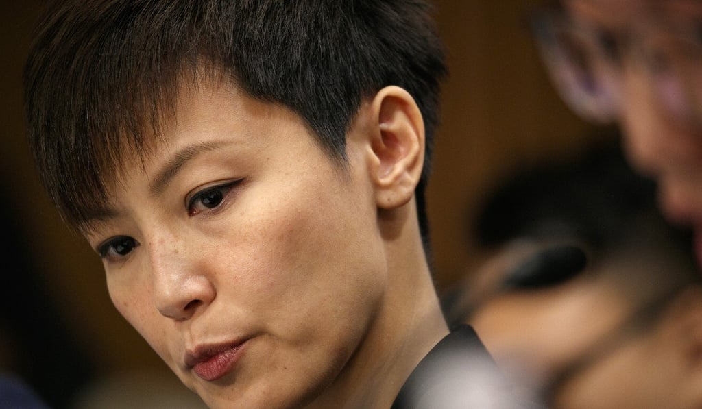 Activist and singer Denise Ho listens to testimony during a congressional hearing about the Hong Kong protests in Washington in September 2019. Photo: AP