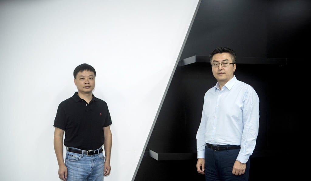Brian Gu, Xpeng’s deputy chairman (right), with the EV maker’s co-founder and chairman, He Xiaoping, in June 2018. Photo: Bloomberg Brian Gu, Xpeng’s deputy chairman (right), with the EV maker’s co-founder and chairman, He Xiaoping, in June 2018. Photo: Bloomberg