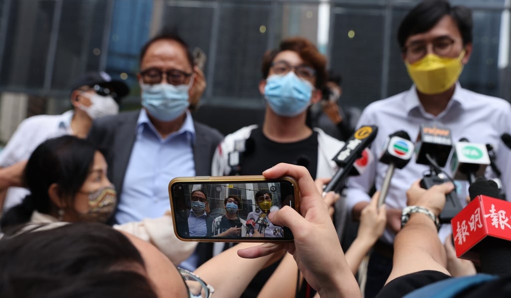 (From left) Yeung Sum, Figo Chan and Avery Ng Man-yuen leave Hong Kong’s District Court prior to their sentencing hearing in May. Photo: Nora Tam (From left) Yeung Sum, Figo Chan and Avery Ng Man-yuen leave Hong Kong’s District Court prior to their sentencing hearing in May. Photo: Nora Tam