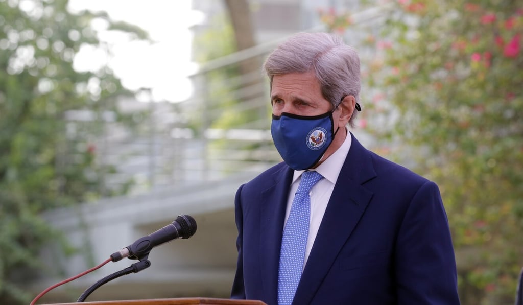 Special US envoy on climate, John Kerry, and China’s climate envoy, Xie Zhenhua, talked in Tianjin. Photo: EPA-EFE Special US envoy on climate, John Kerry, and China’s climate envoy, Xie Zhenhua, talked in Tianjin. Photo: EPA-EFE