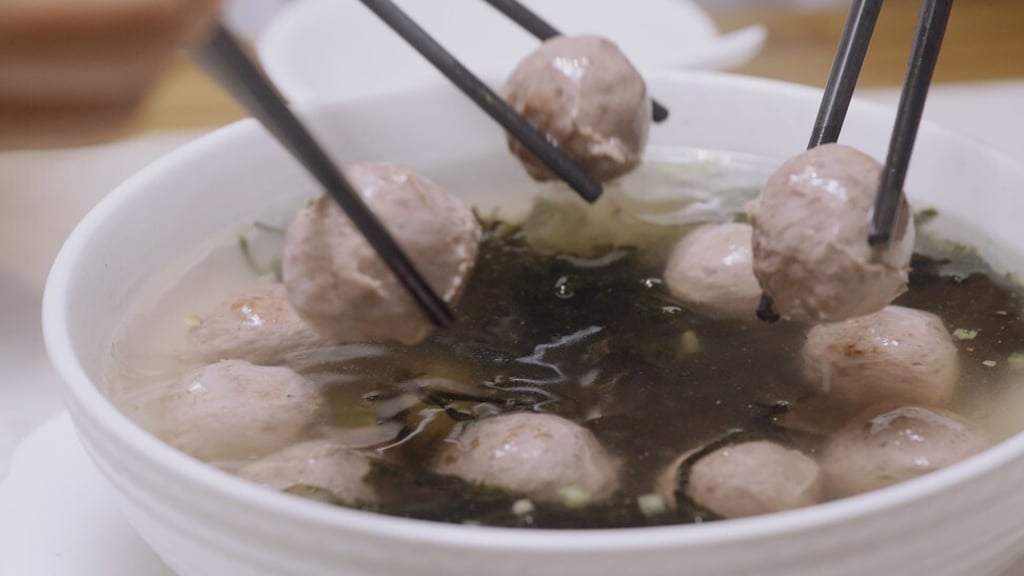 The beef meatballs served at Chaoshan Tower Restaurant are a popular dish in the Chaozhou style of Cantonese cuisine. The beef meatballs served at Chaoshan Tower Restaurant are a popular dish in the Chaozhou style of Cantonese cuisine.