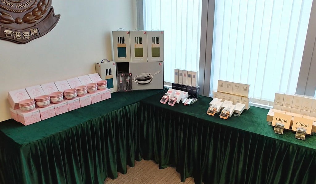 Counterfeit goods such as perfume, cosmetics and kitchenware have also been seized. Photo: Handout Counterfeit goods such as perfume, cosmetics and kitchenware have also been seized. Photo: Handout